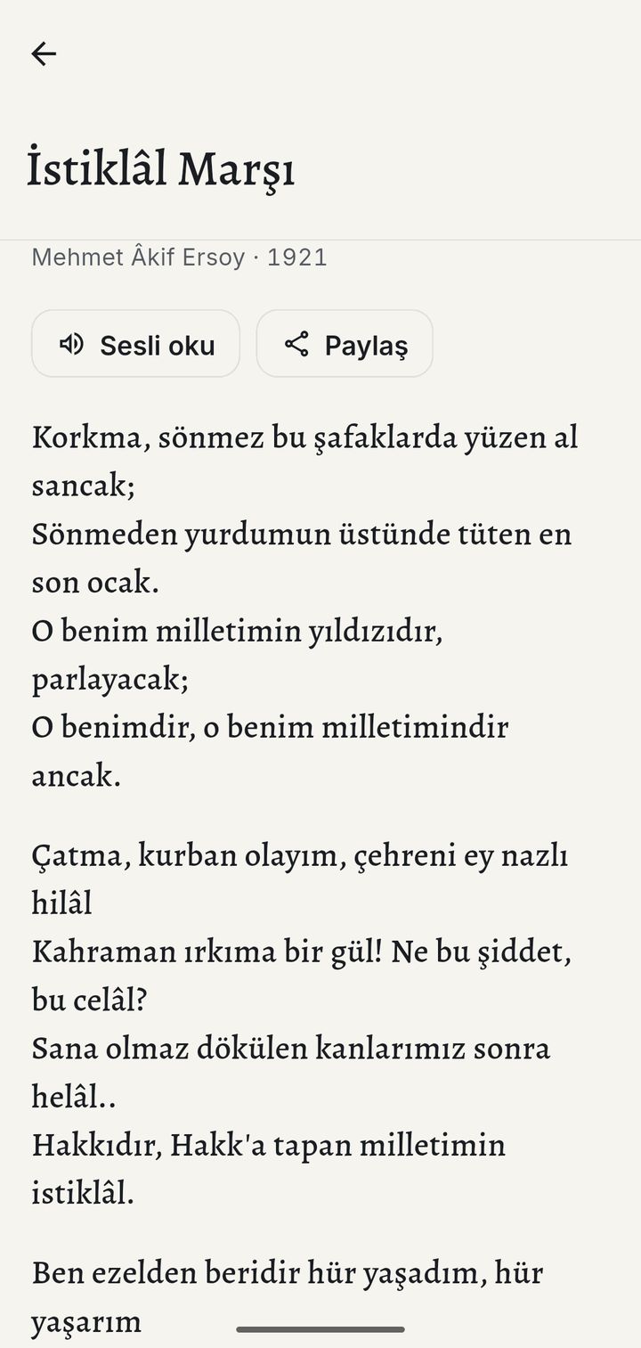 İstiklâl Marşı tam metni